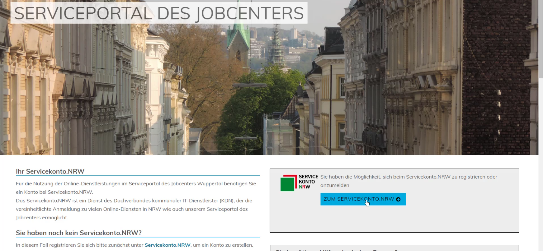 Screenshot Serviceportal